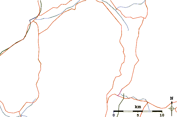 Roads and rivers around Abercrombie Peak