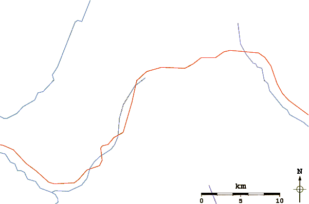 Roads and rivers around Abiathar Peak