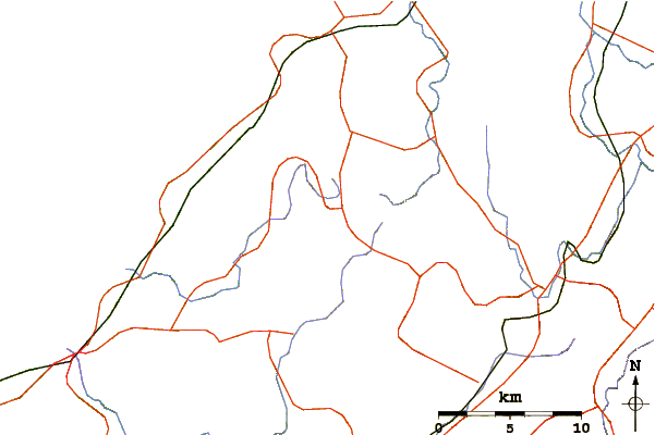 Roads and rivers around Abu (volcano)