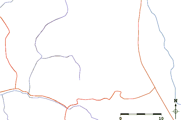 Roads and rivers around Acrodectes Peak