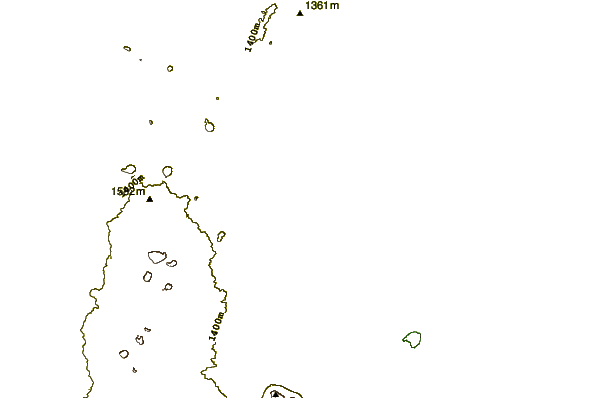 Mountain peaks around Aden Crater