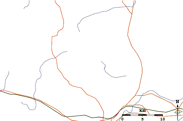 Roads and rivers around Agassiz Peak