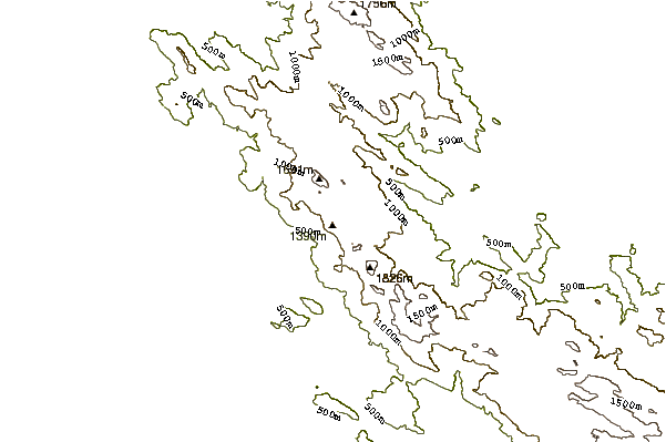 Mountain peaks around Agasthyamalai Hills