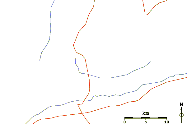 Roads and rivers around Agathla Peak