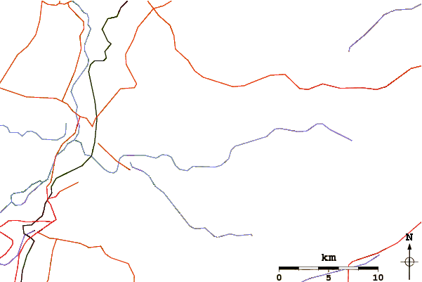 Roads and rivers around Agmagan-karadag