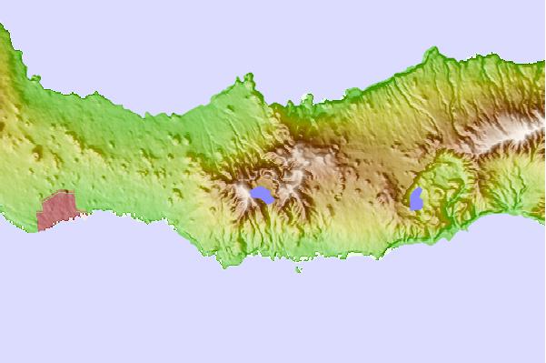 Surf breaks located close to Água de Pau (volcano)