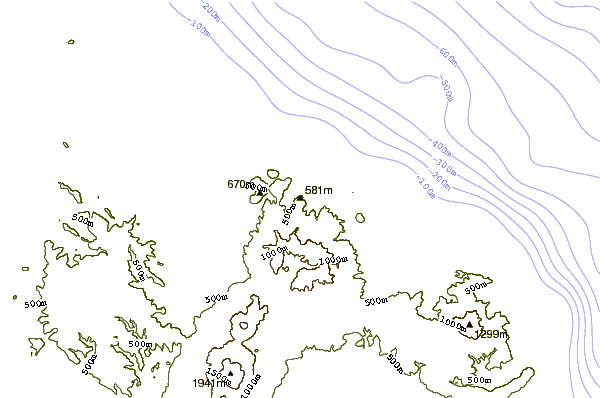 Mountain peaks around Aguajito