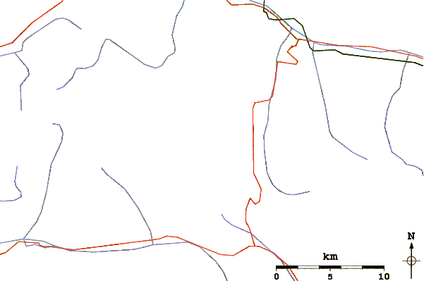 Roads and rivers around Aguille d' Epaisseur or Aiguille de l' Épaisseur