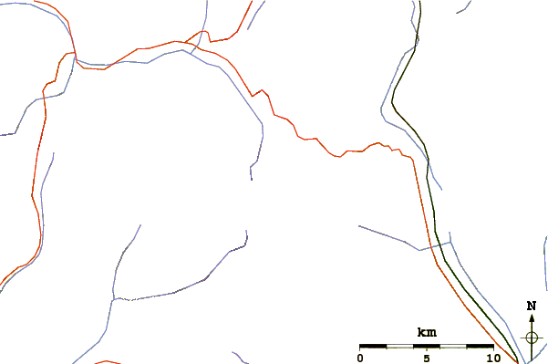 Roads and rivers around Agulles Amitges