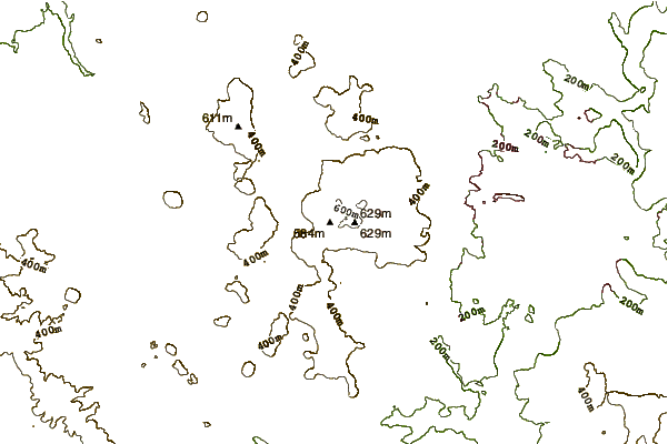 Mountain peaks around Ahrensberg (Habichtswald)