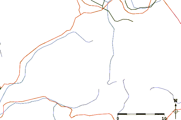 Roads and rivers around Aiguille Croche