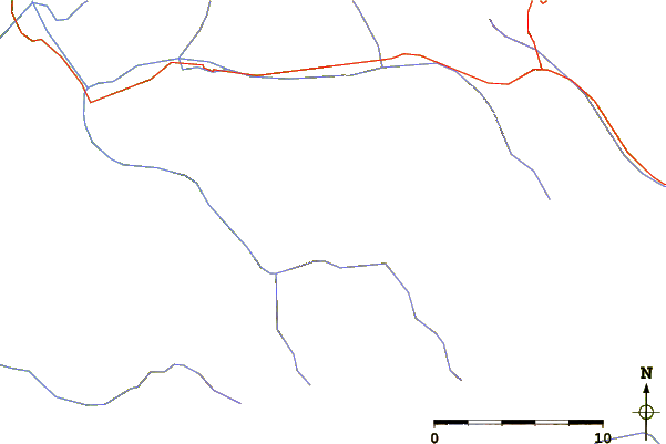 Roads and rivers around Aiguille Dibona