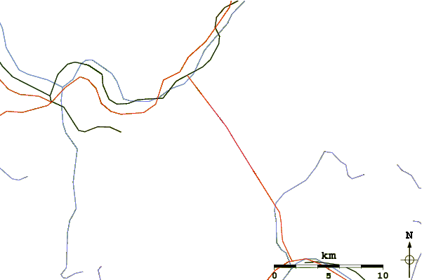 Roads and rivers around Aiguille Du Midi