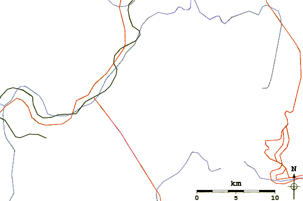 Roads and rivers around Aiguille Du Moine