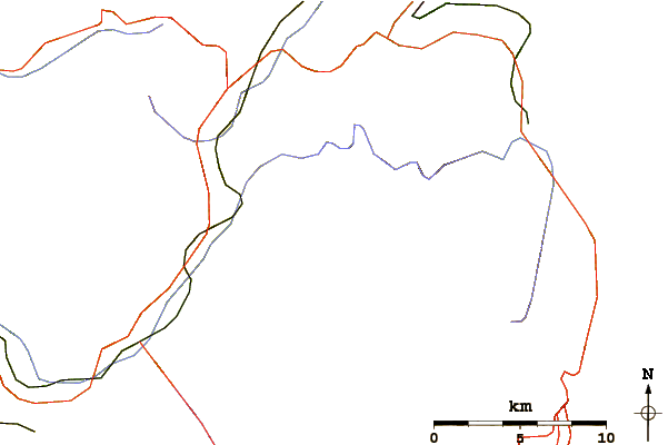Roads and rivers around Aiguille Du Tour