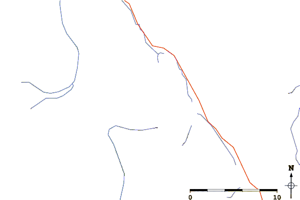 Roads and rivers around Aiguille Peak