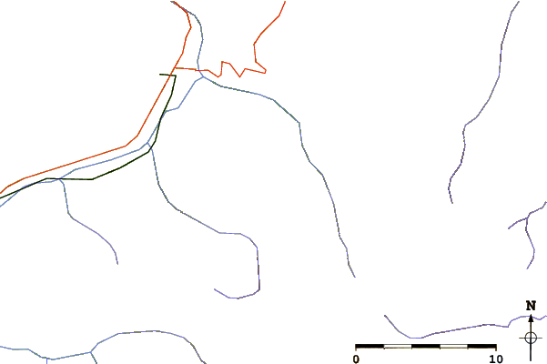 Roads and rivers around Aiguille Rouge