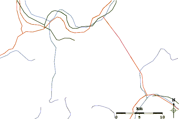 Roads and rivers around Aiguille de Bionnassay