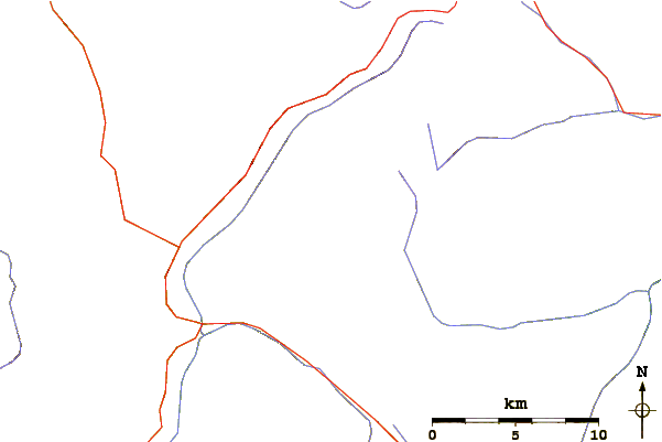 Roads and rivers around Aiguille de Chambeyron