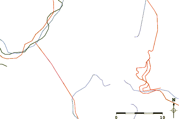 Roads and rivers around Aiguille de Leschaux