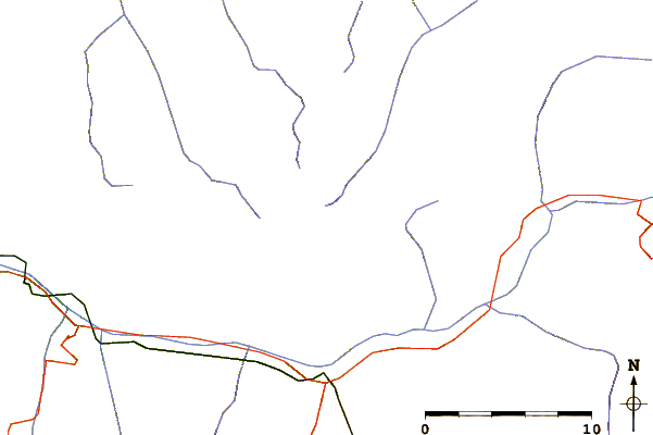 Roads and rivers around Aiguille de Polset