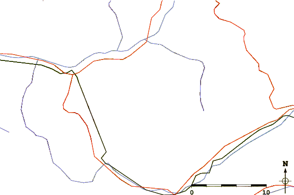 Roads and rivers around Aiguille de Scolette