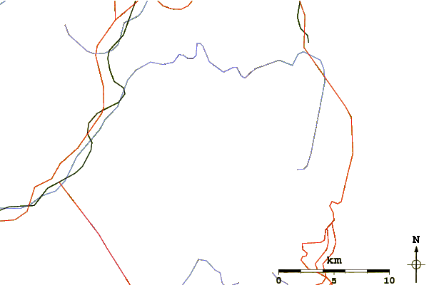Roads and rivers around Aiguille de l'A Neuve