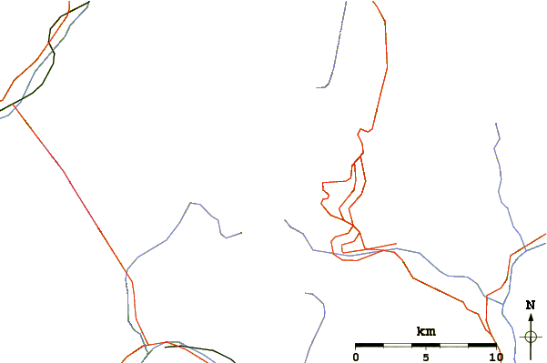 Roads and rivers around Aiguille des Angroniettes