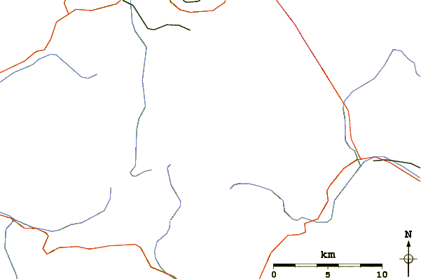 Roads and rivers around Aiguille des Glaciers