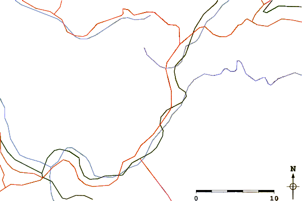 Roads and rivers around Aiguille du Belvédère