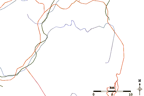 Roads and rivers around Aiguille du Chardonnet