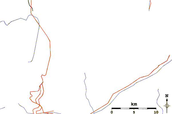 Roads and rivers around Aiguille du Croissant