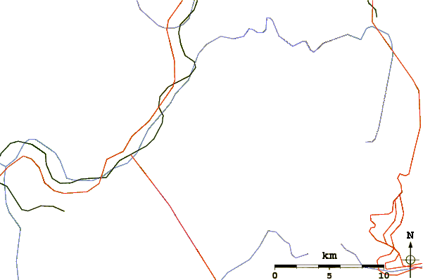 Roads and rivers around Aiguille du Dru