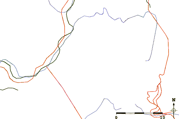 Roads and rivers around Aiguille du Jardin