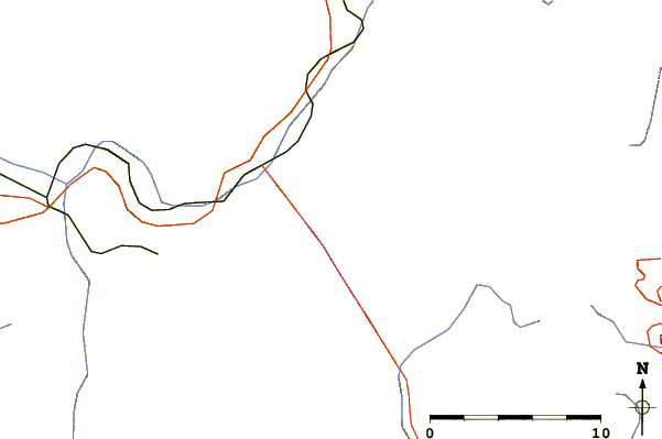 Roads and rivers around Aiguille du Plan