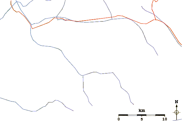 Roads and rivers around Aiguille du Plat de la Selle