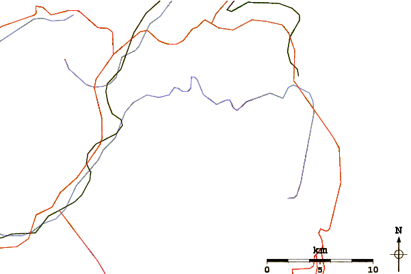 Roads and rivers around Aiguilles Dorées