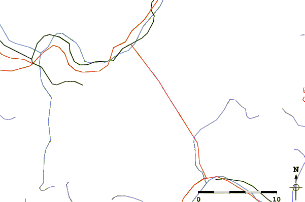 Roads and rivers around Aiguilles du Diable