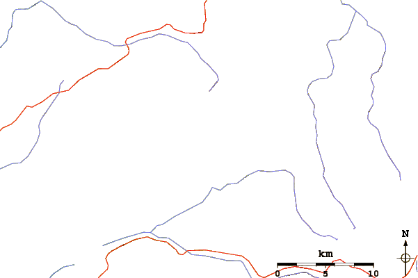 Roads and rivers around Airola Peak