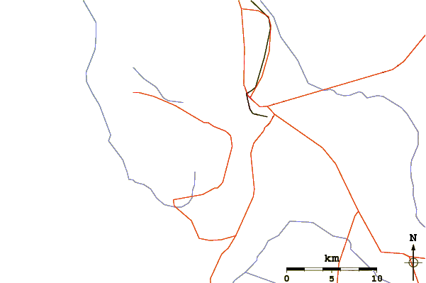 Roads and rivers around Ajo Peak