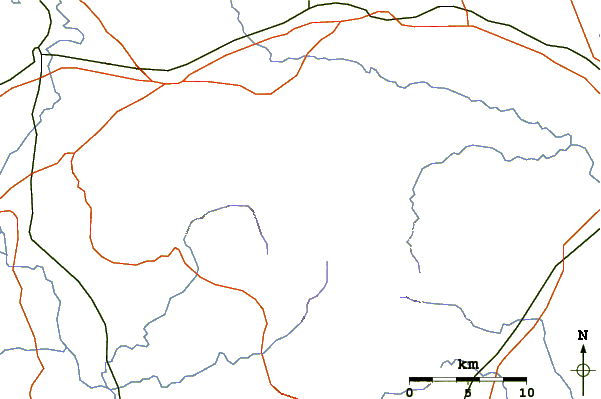 Roads and rivers around Ajodhya Hills