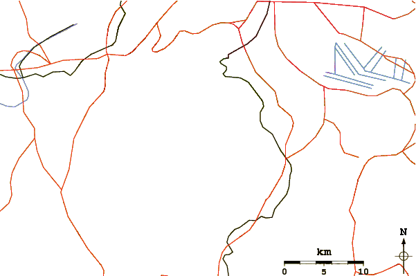 Roads and rivers around Ajusco