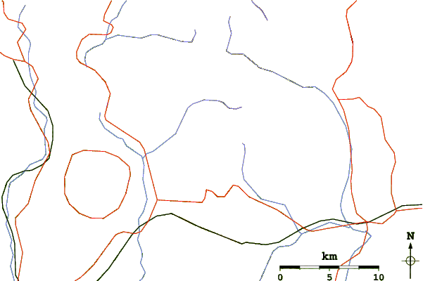 Roads and rivers around Akita-komaga-take