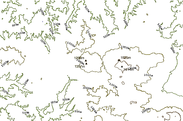 Mountain peaks around Akita-yake-yama