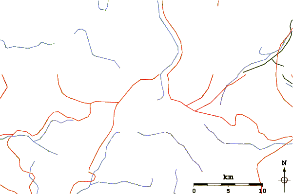 Roads and rivers around Akita-yake-yama