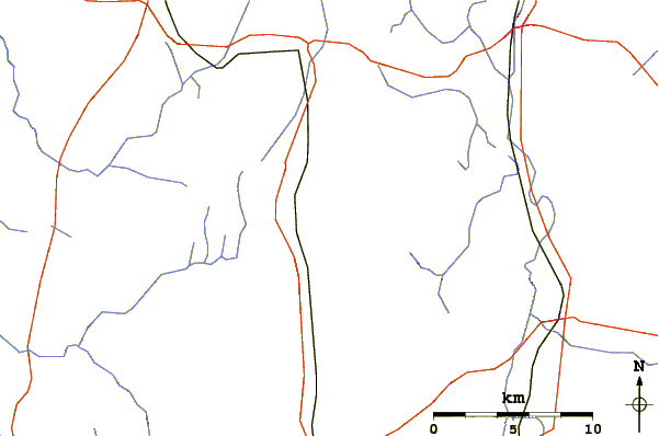 Roads and rivers around Alander Mountain