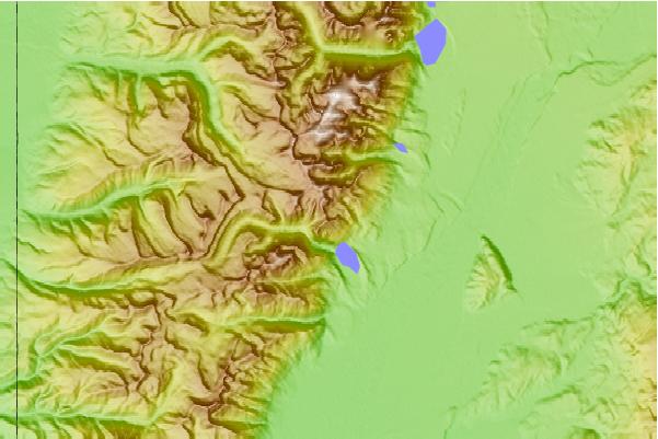 Surf breaks located close to Albright Peak