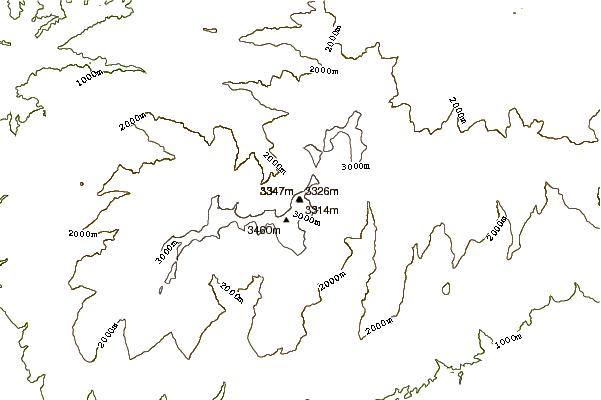 Mountain peaks around Alcazaba