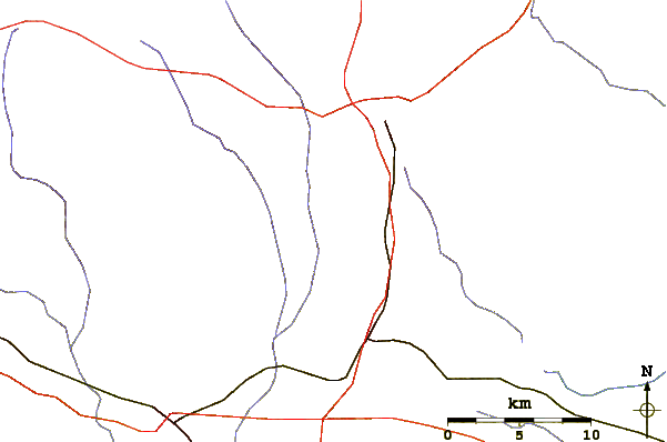 Roads and rivers around Alcovy Mountain