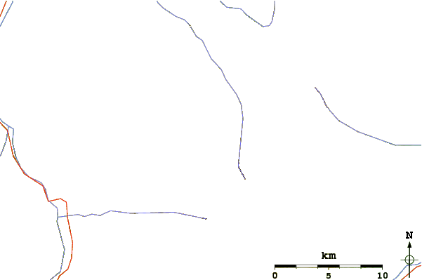 Roads and rivers around Alex Lowe Peak